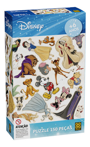 Quebra Cabeça P/ Montagem 150 Peças Imagem Desenhos Disney
