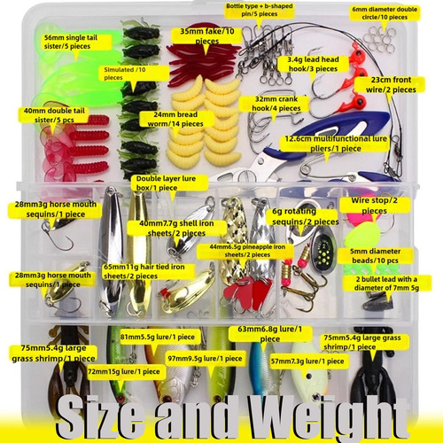 Kit De Pesca Con Cebo Artificial, Alicates Y Funda, 101pc
