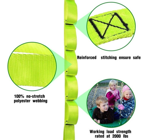 Imagen 4 de 5 de Kit De Correas Ajustables Para Columpios Y Camping
