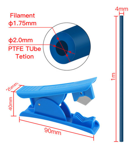 Kit De Impressora Nozzle Suite Ender Ptfe Trees V2/3d Two 3