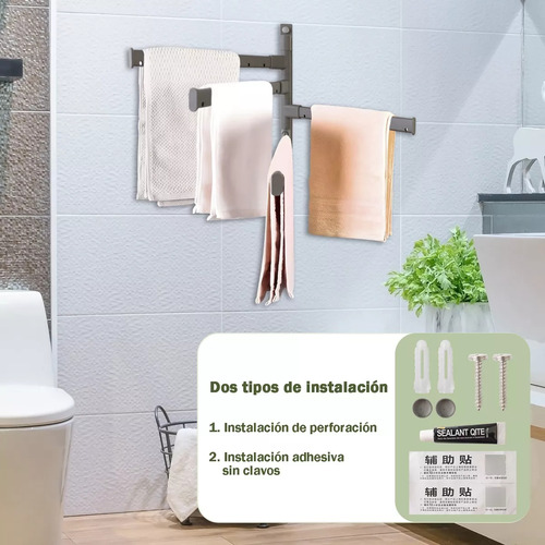 Toallero De Acero Inoxidable Para Pared Con Brazos Móviles