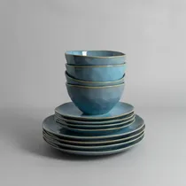 Comprar Juego Vajilla Set X12 Volf Porcelana Bowl Postre Blue Sky