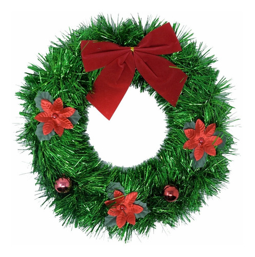 Corona Navidad 30 Cm Decorada #662