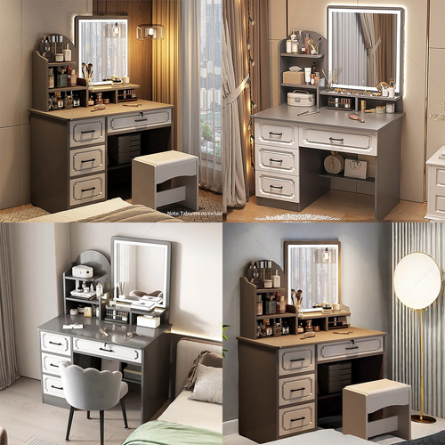 Tocador De Maquillaje Con Espejo Estante De Dormitorio Hogar