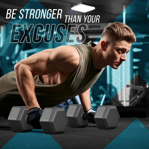 Mancuerna Hexagonal Pesa Ejercicio Gym 22 Lb Gimnasio,1 Par
