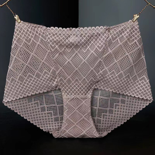 Calzoncillos De Encaje Transpirables Para Mujer De Cintura A