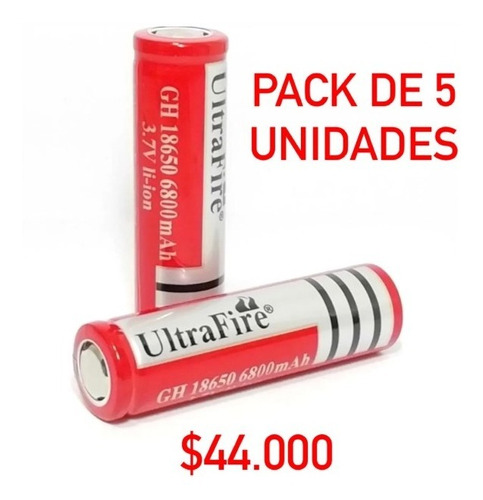 Batería Pila 18650 Recargable 6800mah Lithium 3.7v Todo Uso