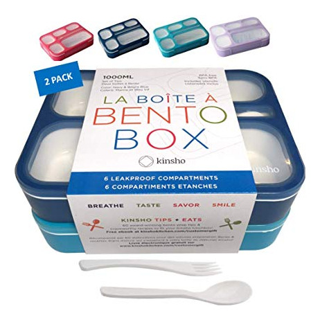 Caja De Almuerzo Bento-box Para Niños Y Adultos. Sin Fugas,