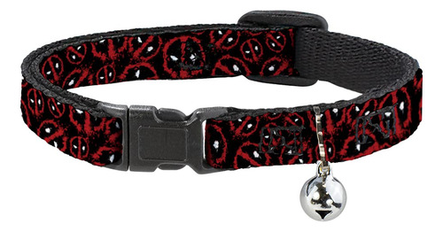 Collar De Gato Breakaway Deadpool Splatter Logo Disperso Ne.