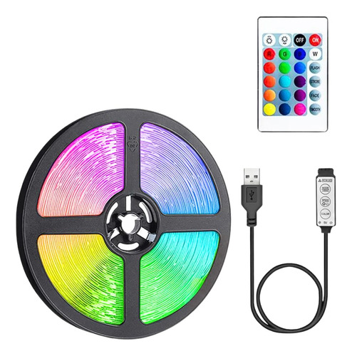 Kit Tira Luz Led Rgb 3m Tv Pc Control Remoto Exterior Tuning