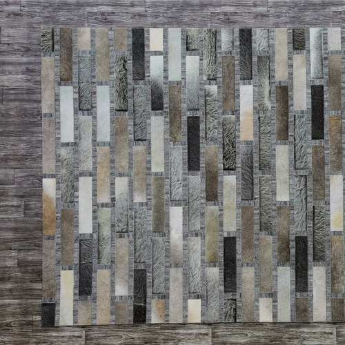 Tapete Decorativo Dib Piel Tivoli 190x290 Cm Ancho 190 Cm Color Gris Claro Diseño De La Tela Rectángulos Piel Vacuno Largo 290 Cm