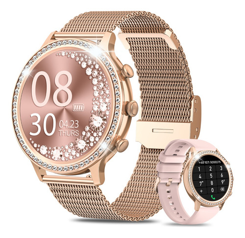 Reloj Inteligente Diamond Elegante Bluetooth Call De Mujeres