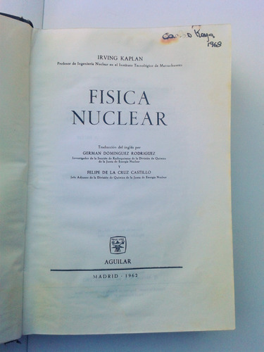 Irving Kaplan Fisica Nuclear Aguilar 