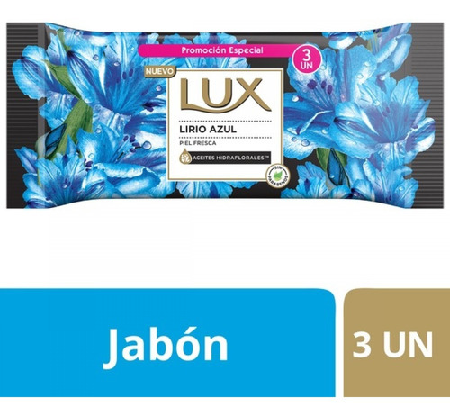 Jabón Lux Lirio Azul Pack 3 X 125 Gr