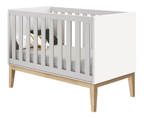 Quarto De Bebê Classic 2 Portas Com Colchão Branco Pés