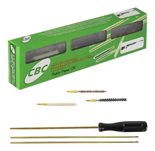 Kit De Limpeza Para Carabinas Cbc 4.5mm Algodão Latão Crina