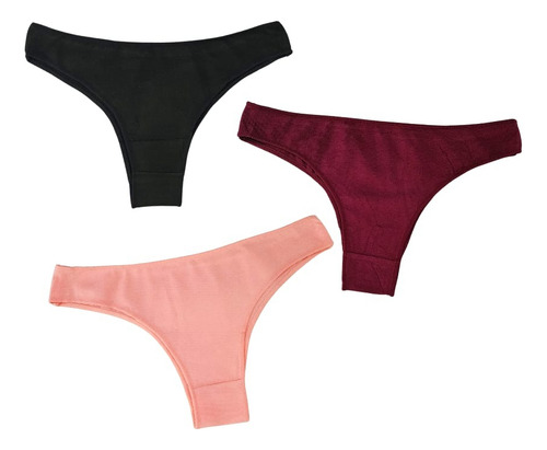 Panties Algodón Para Mujer Bragas Calzón Pantys Sexy 3 Pack