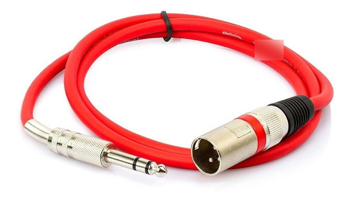 Cabo P10 Para Xlr Macho Vermelho Estéreo 5 Mt