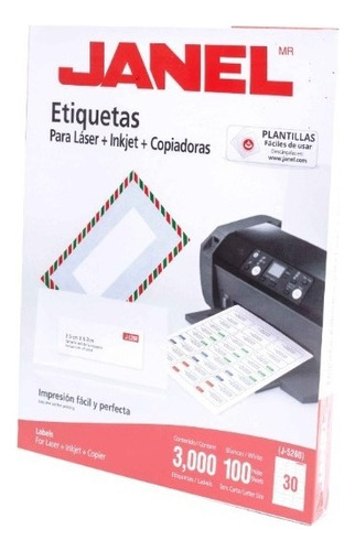 Etiqueta Janel Laser 25x67 100h C/3000 - 1095260101 /vc