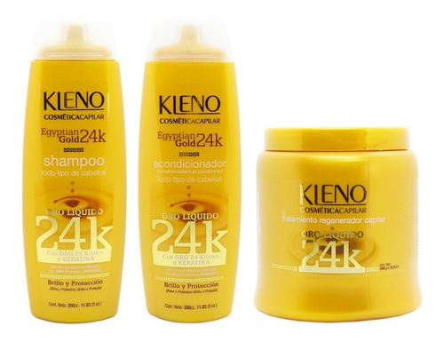 Kleno Egyptian Gold 24k Shampoo Acondicionador + Mascara 1kg
