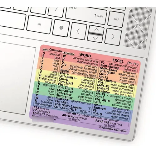 Sticker De Atajos De Teclado Synerlogic Para Word Y Excel