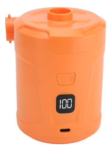 Bomba Eléctrica Naranja De 4 Boquillas Inflable, 5200 Mah, U