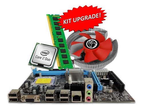 Kit Placa Mãe 775 + Mem 4 Gb Ddr3 + Proc Core 2 Duo + Cooler