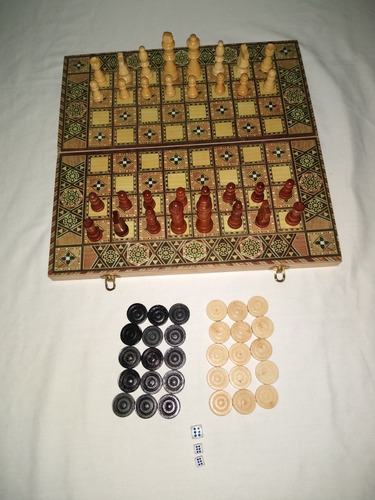 Ajedrez,tablero Estilo Morisco Para Ajedrez Y Backgammon