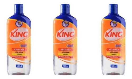  Kit 3 Vaselina Líquida King 500ml