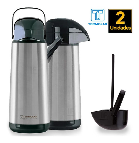 Garrafa Termica Pressao 1l Inox Lumina Termolar