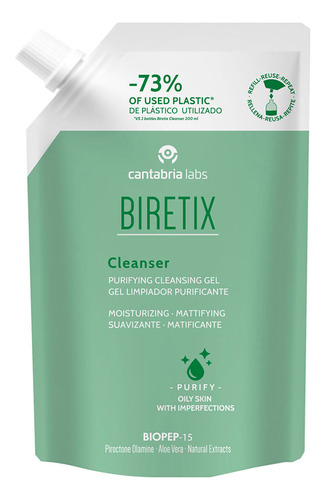 Cleanser Gel Limpiador Refill - Biretix 400 Ml