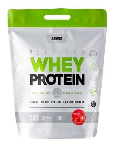 Whey Protein 3 Kg Star Nutrition Proteina De Suero Frutilla