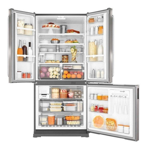 Imagem 3 de 3 de Geladeira frost free Brastemp BRO80A inox com freezer 540L 127V