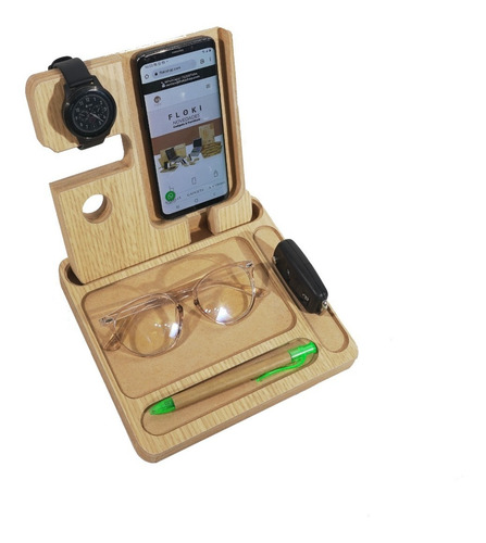 Imagen 4 de 10 de Organizador Base Celular Billetera Mesa Luz Oficina Regalo