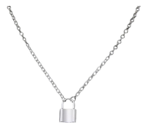 Imagen 2 de 3 de Collar Candado Dije Cadena Gruesa Acero Moda Buchón