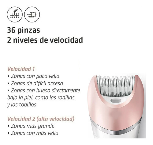 Imagen 3 de 10 de Depiladora Femenina Skin Cuerpo Piernas - Accesorios Cabezal - Zonas Sensibles - Piernas - Maquina Liviana - Garantia -