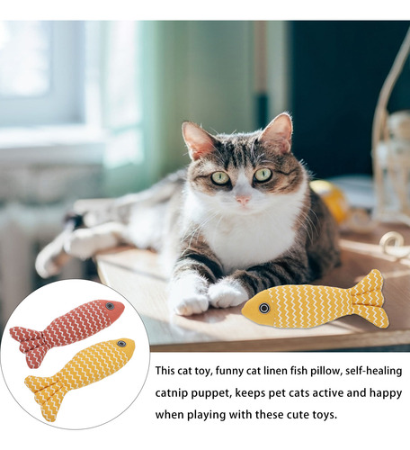 2 Juguetes Para Gatos Con Forma De Pez, Juguetes Interactivo