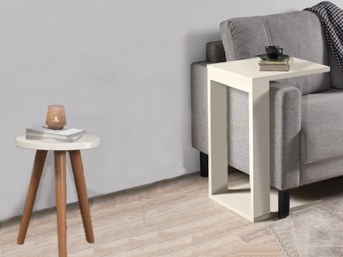 Mesas Redonda De Cabeceira Canto Madeira Off White Off White
