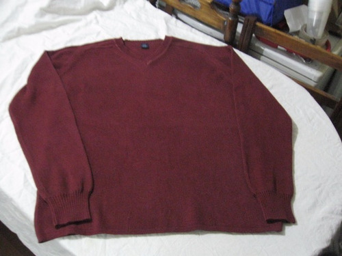 Sweater Cuello En V Gap Talla L Color Burdeo Impecable