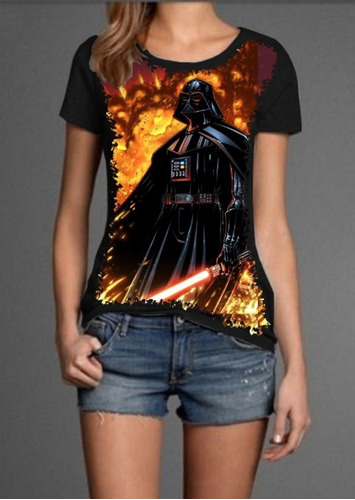 Blusa Fem. 5%off Filme Star Wars Darth Vader Customizada Top