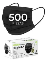 Comprar Cubrebocas Tricapa Termosellado Plisado Negro 500 Piezas