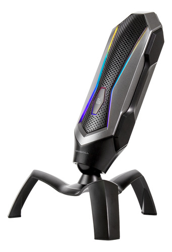 Microfono Gamer Profesional Rgb Agni Black Gray Newskill