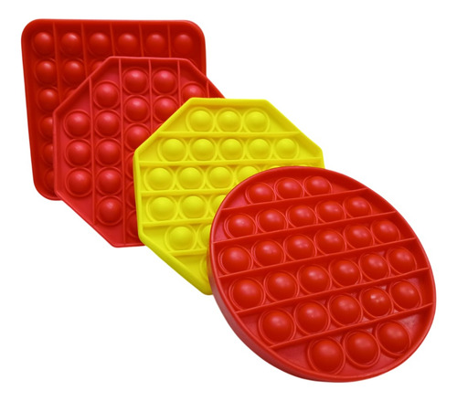 Fidget Toy Pop It Juguete Burbuja Antiestres Figuras Bu-1 Co Circulo Rojo