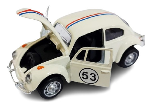 Película en miniatura con forma de escarabajo Ferro Fusquinha Herbie 53, color tradicional, juguete If My Beetle Talke