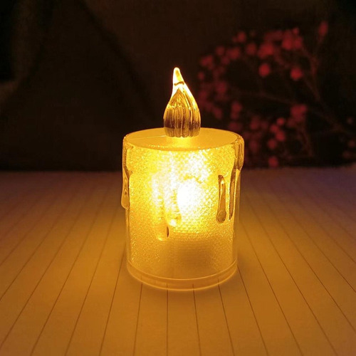 24 Velas Led Decorativas Lagrimas Transparentes Boda Fiesta