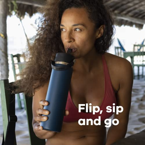 Garrafa De Água Hydro Flask Wide Mouth Com Tampa De Palha Fl