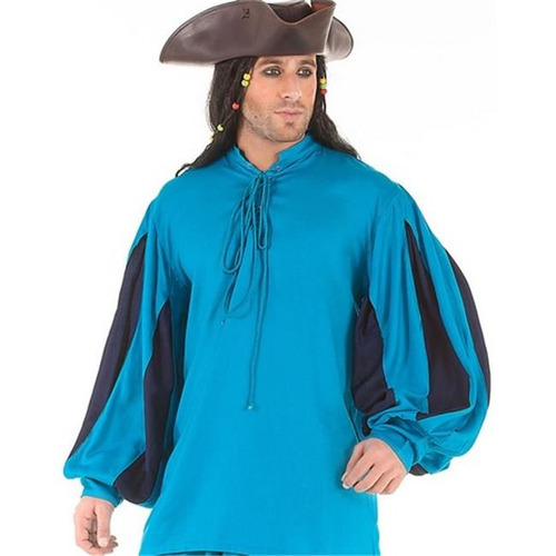 Disfraz Para Adulto Camiseta De Pirata Color Azul Marino Y