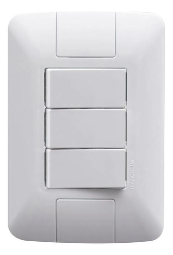 3 Interruptor Simples+placa Branca 6a 250v Aria