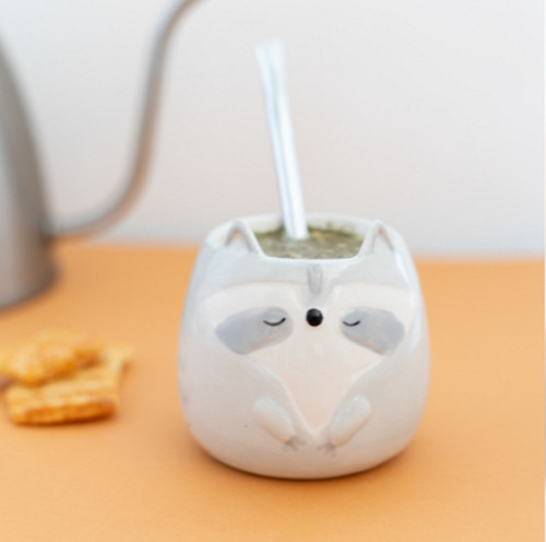 Imagen 1 de 2 de Mate De Ceramica Mapache