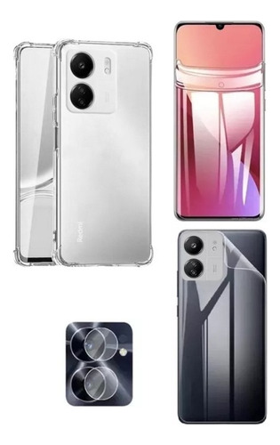 Capa + Pelicula Hidrogel Frt / Tras + P Camera P/ Redmi 13c